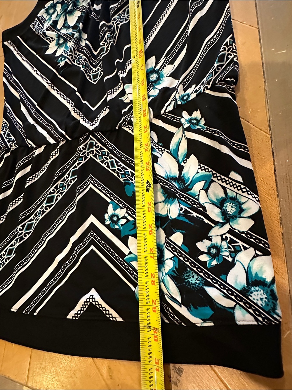 WHBM Floral Halter Top Black Teal Medium - Picture 5 of 9